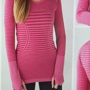 Striped Pink Lululemon Swiftly Tech